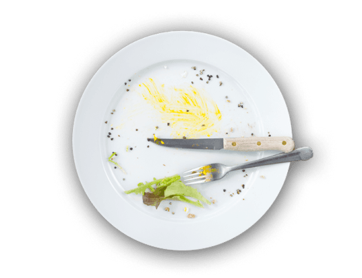 empty plate that represents a 0